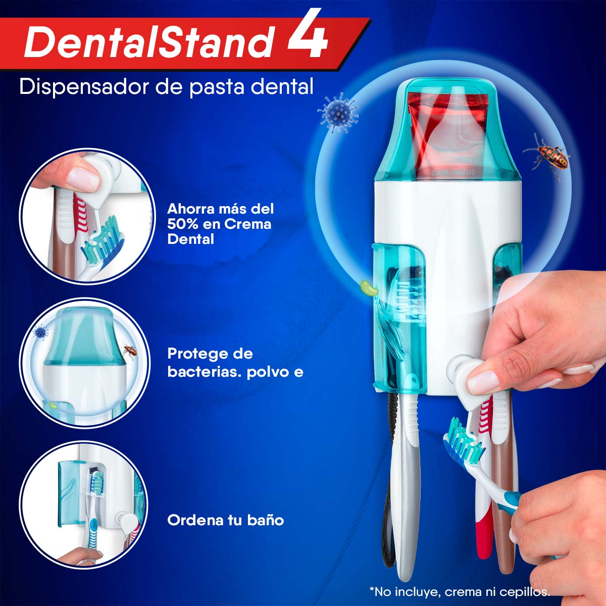 Dispensador de crema para 4 cepillos