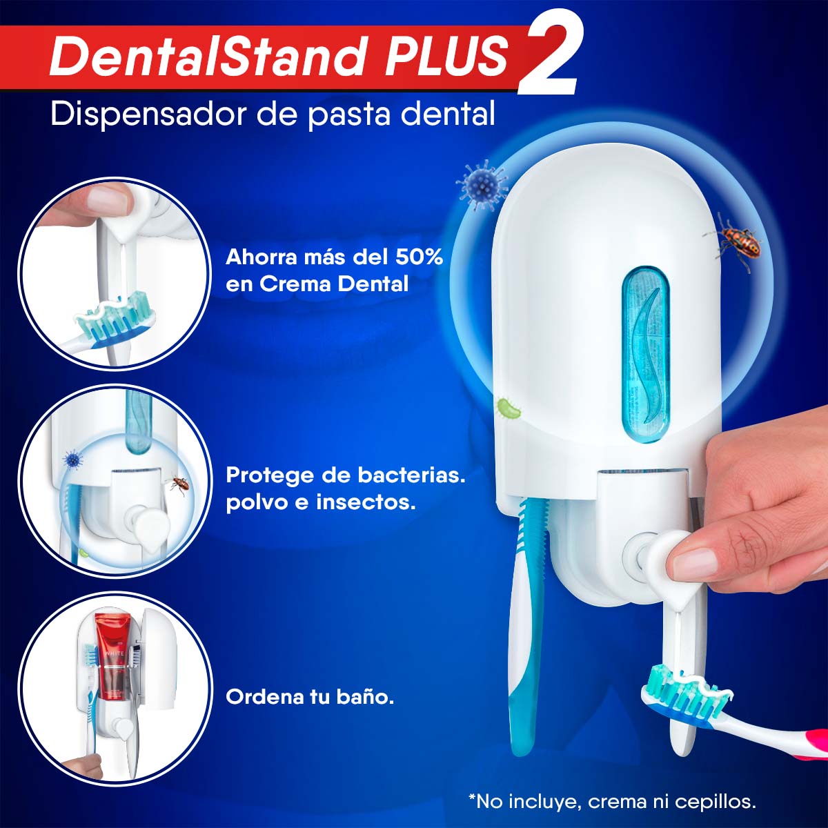 Dispensador de crema dental para 2 cepillos